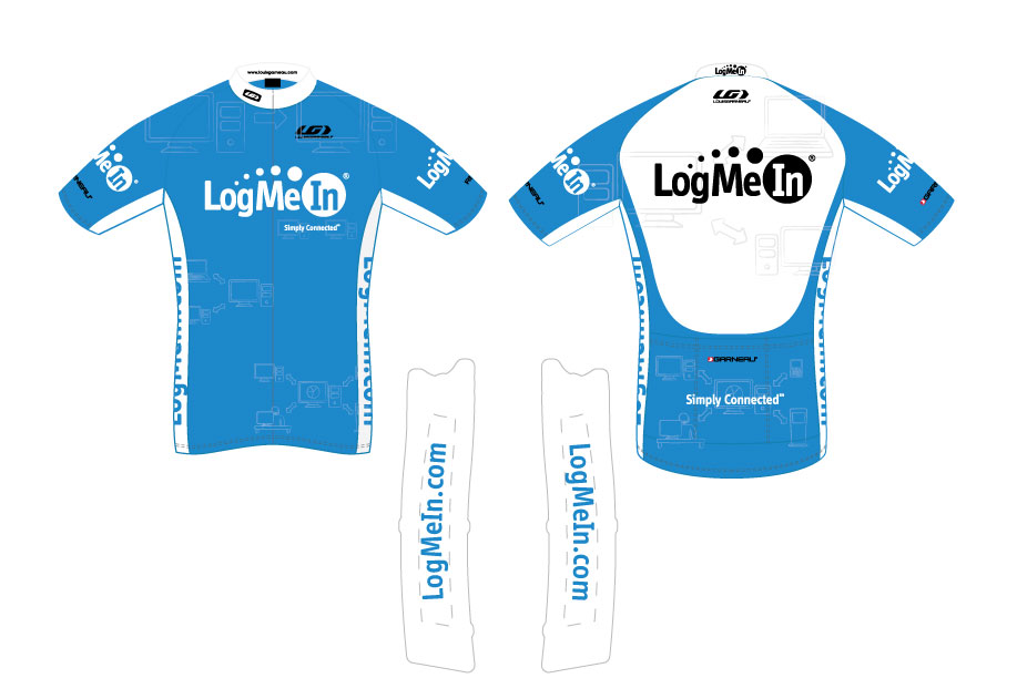 LogMeIn Cycling Jersey light blue and white